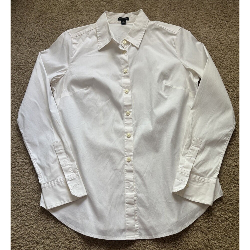 Ann Taylor Tailored Business Shirt Light Blue White 10 Corporatecore